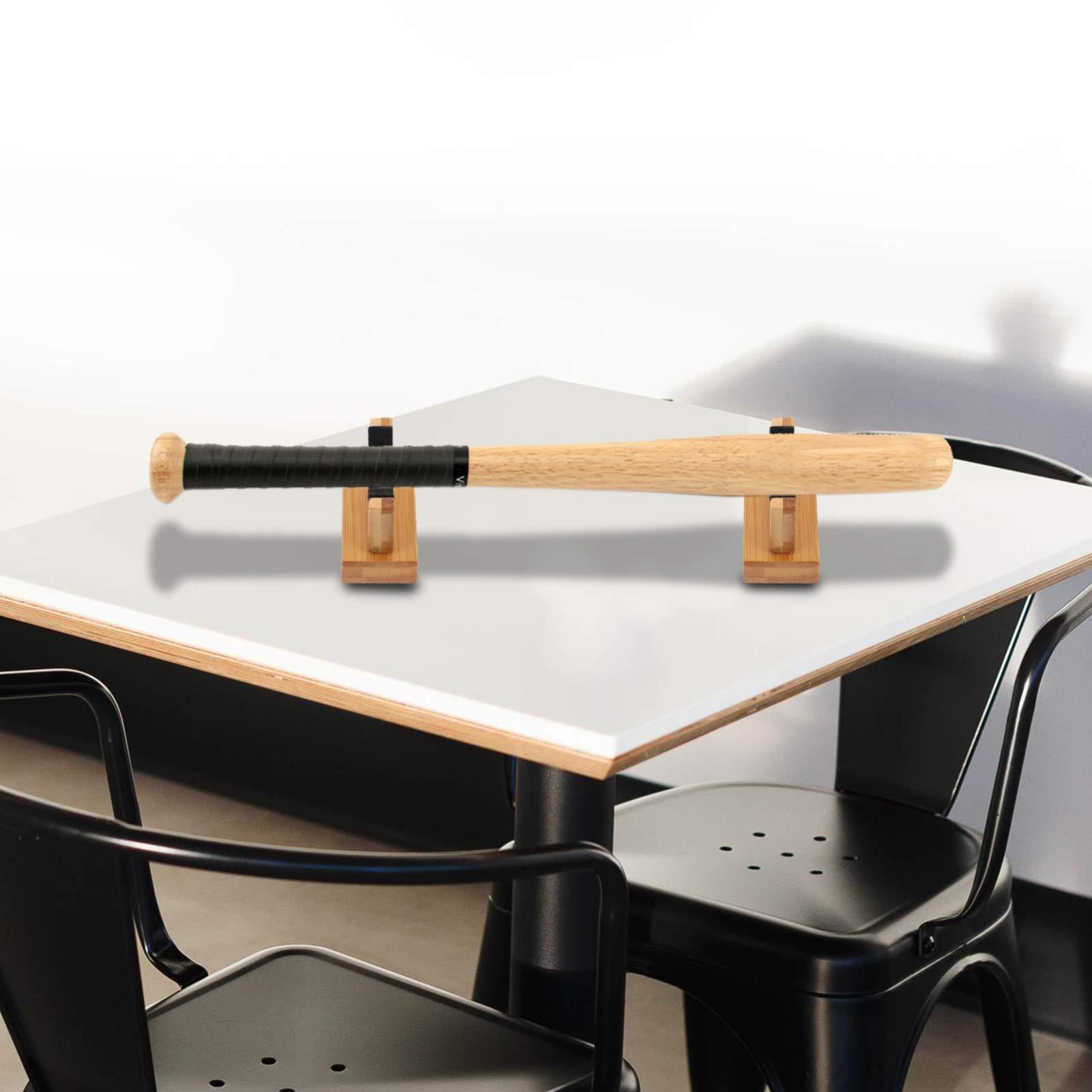 BESPORTBLE BESPORTBLE 1 Pair Horizontal Baseball Bat Holder Baseball Bat Wall Mount Baseball Softball Bat Rack Baseball Bat Display Holder Rack for Table Or Desk