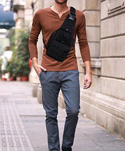 Rullar Rullar Small Hiking Daypack Sling Chest Bag Multifunctional Shoulder Messenger Crossbody Backpack Camping Pack Black