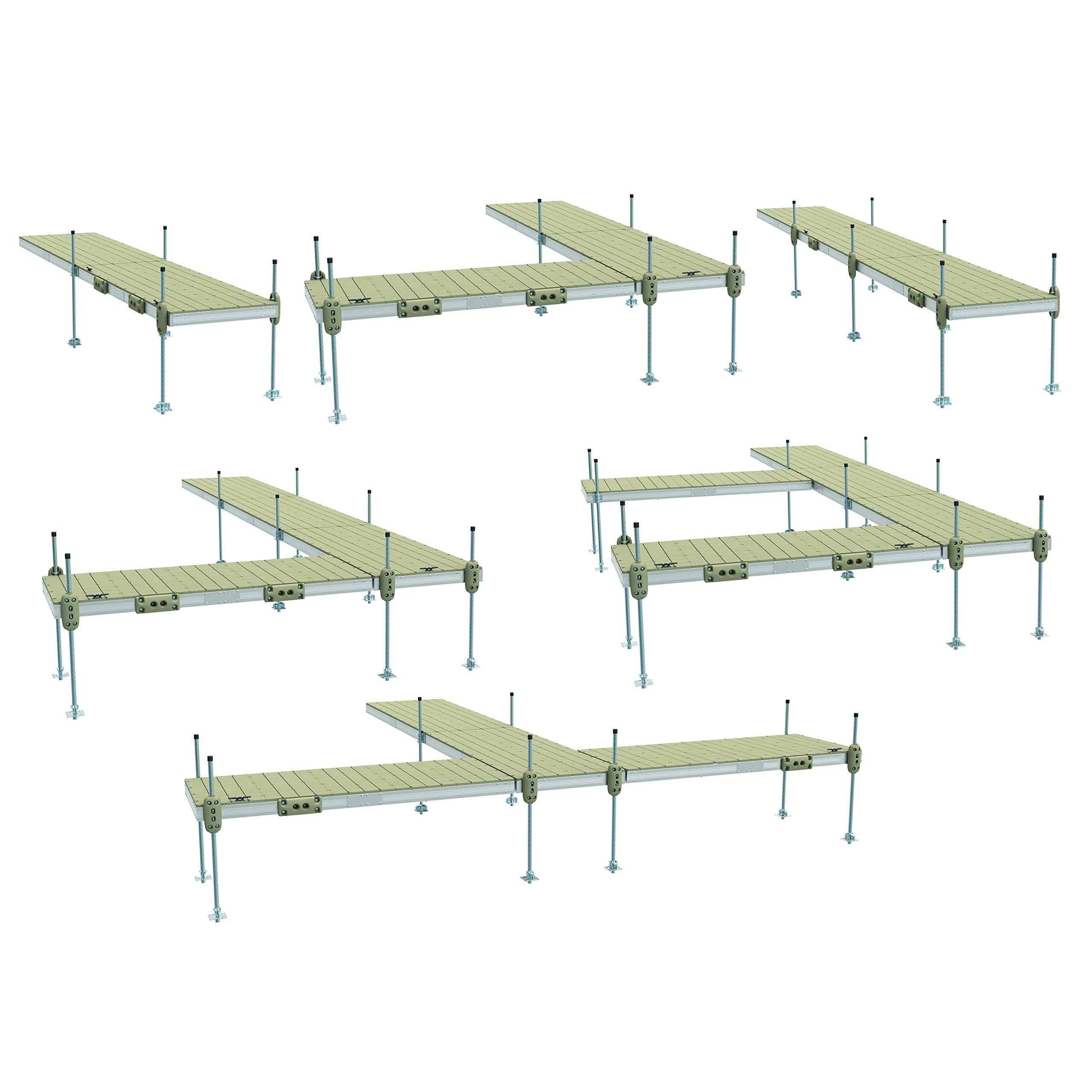 Playstar PlayStar Aluminum Stationary Dock Kit W/Resin Top - 4'X10' Strong, Lightweight Aluminum Stationary Dock 4'X10' with Resin Top