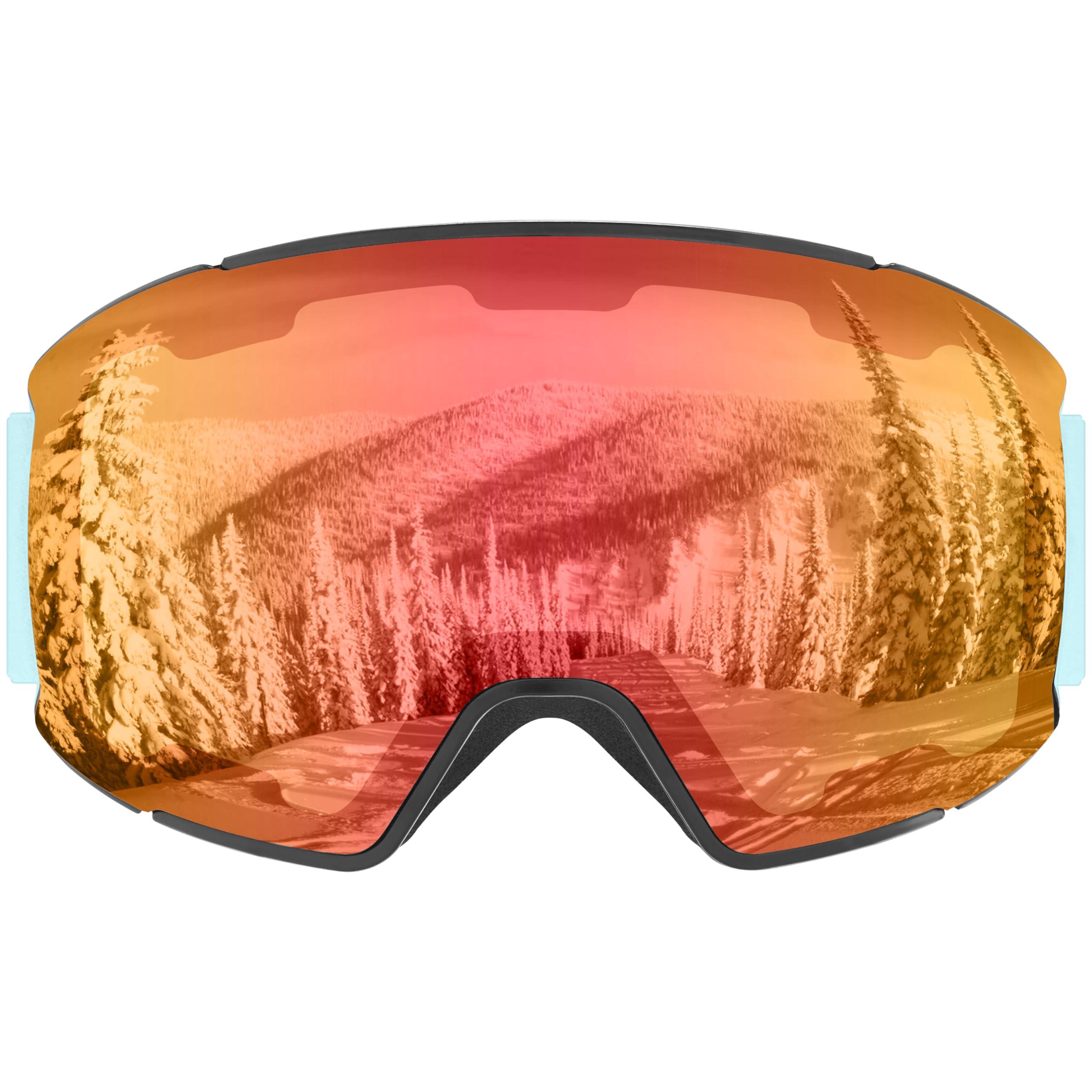 Retrospec Retrospec Zenith Ski Goggles for Men and Women Over Glasses, UV Protection, Anti-Fog, Scratch Resistant Snow Goggles for Skiing and Snowboarding
