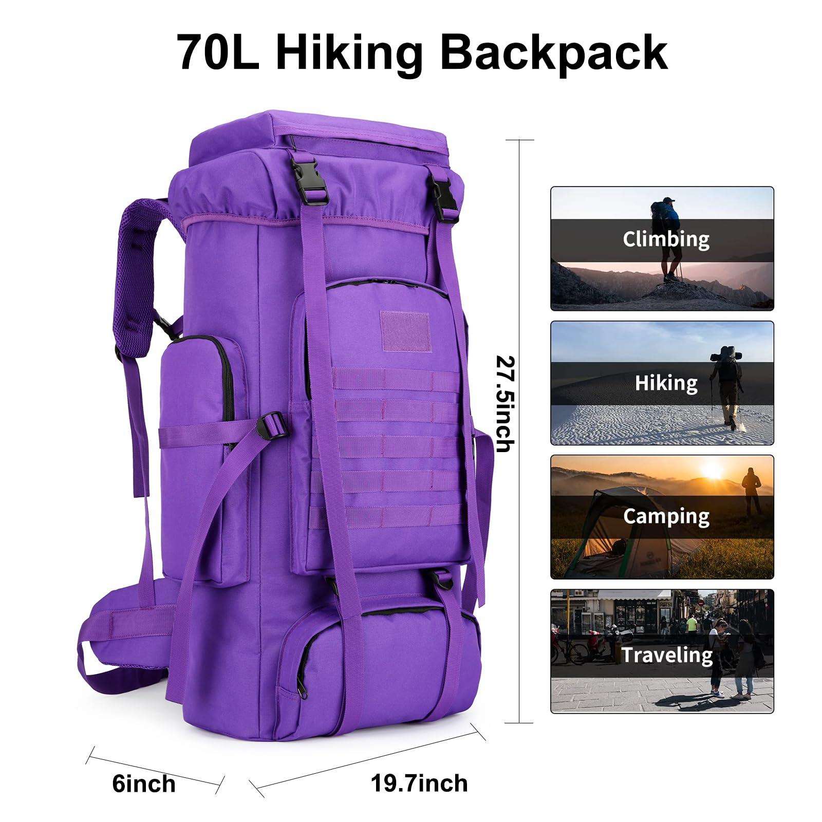 W WINTMING Hiking Backpack for Men 70L/100L Camping Backpack Military Rucksack Molle 3 Days Assault Pack for Climbing