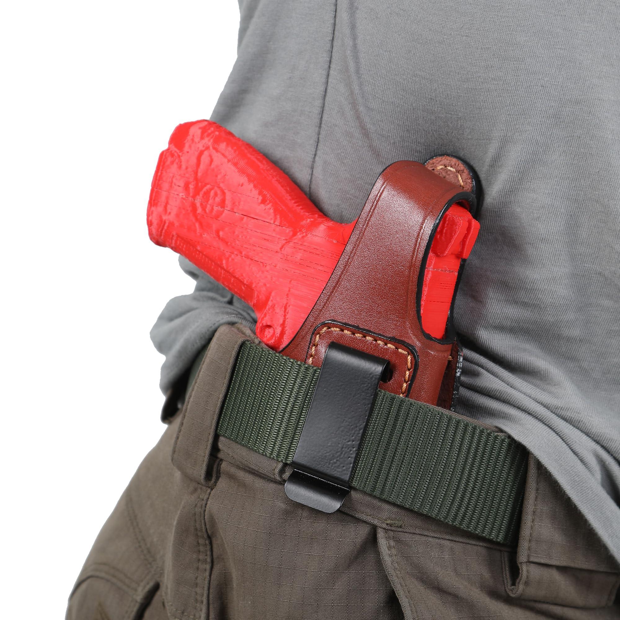 Eds Holster EDS Holster for Browning Hi Power IWB Leather Gun Holster (Brown)