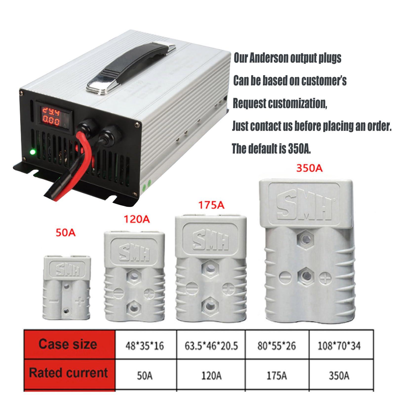 HYDTGZ HYDTGZ Electric Forklift Charger 12V 50A 24V 50A 36V 40A 48V 30A 60V 25A 72V 20A Batteries Chargers with 350A Anderson Electric Car Battery Charger,72v 20a