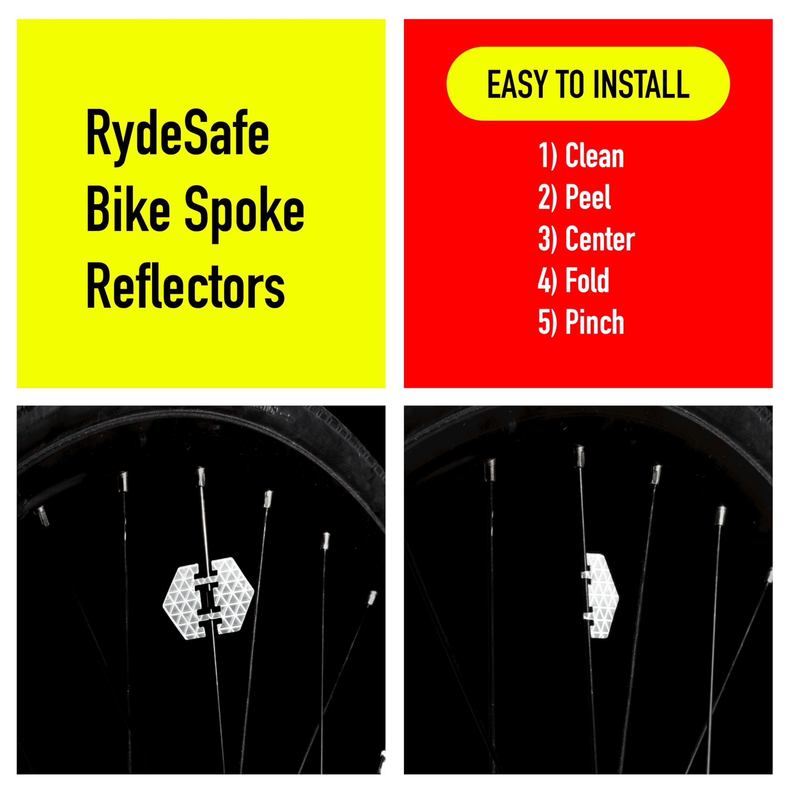 RydeSafe Bike Spoke Reflector Kit - Chevron - Fluorescent Yellow