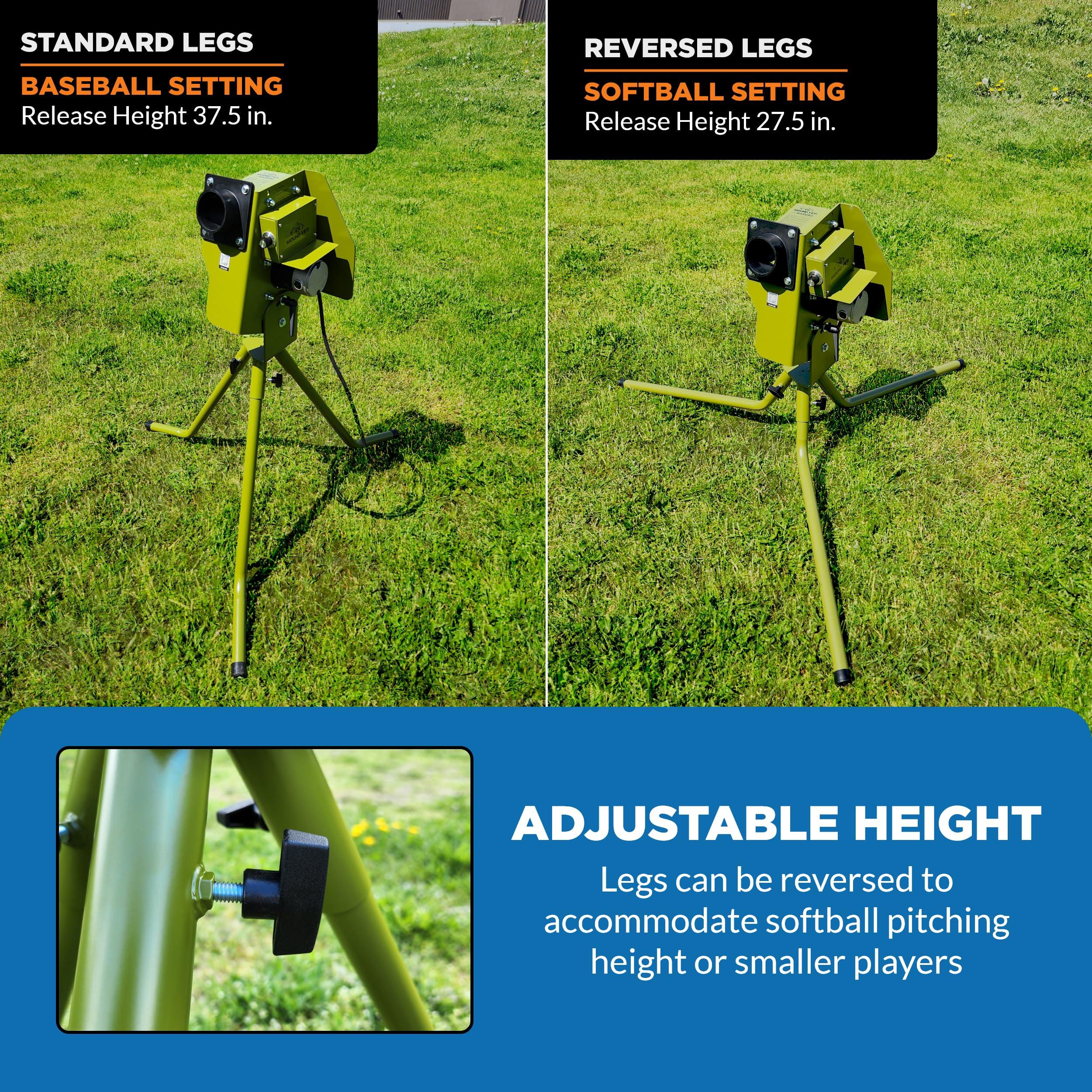 MOUND YETI PITCHING MACHINES Mound Yeti-1 Baseball Softball Pitching Machine, Youth and Adult Single Wheel Pitching Machine for Baseball and Softball, Training Equipment, YETI-1