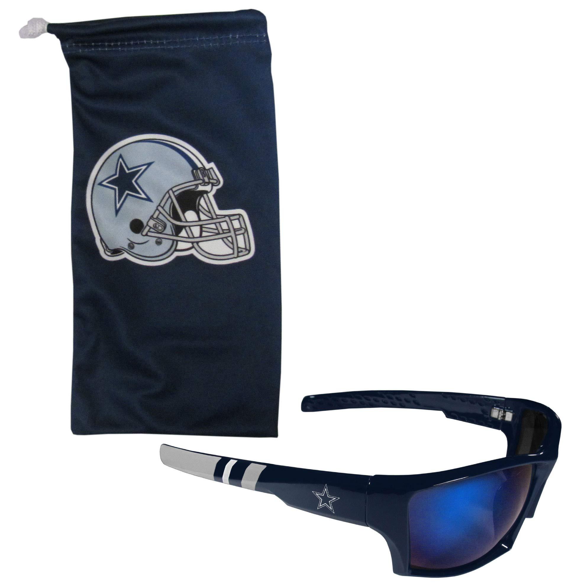 Siskiyou Sports Siskiyou Sports NFL Dallas Cowboys Unisex Edge Wrap Sunglass and Bag Set, Team Colors, One Size (FESG055EB)