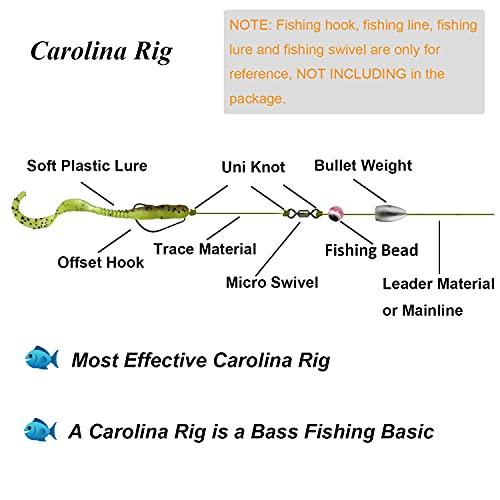 THKFISH THKFISH Fishing Weights Sinkers Fishing Beads Bullet Sinkers Carolina Rig Texas Rig Kit Fishing Accessories Kit 64pcs