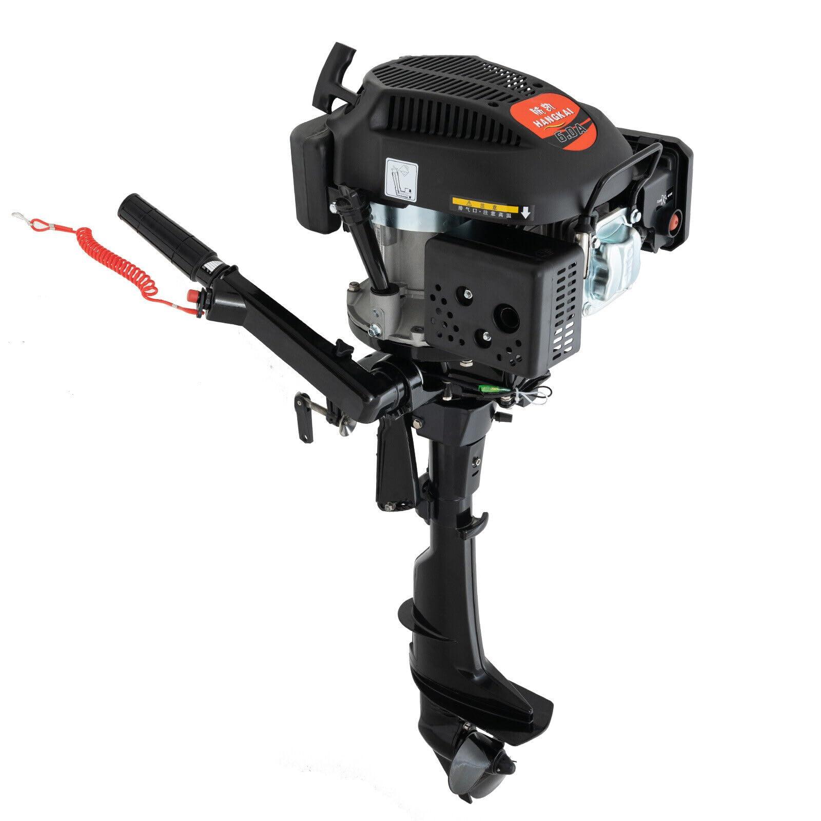 Gosangom 4 Stroke 6HP Heavy Duty Outboard Engine Marine Engine, Fishing Boat Engine with Air Cooling System.