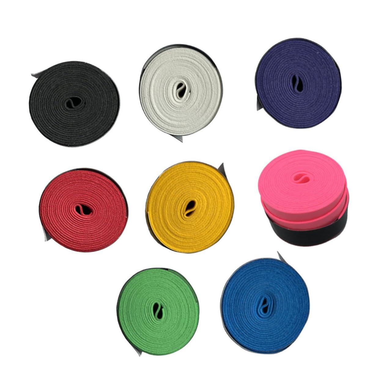 BESPORTBLE BESPORTBLE 16pcs Colorful Sweat Absorbent Racket Grip Bands for Badminton Tennis Pickleball and Fishing Rods Pu Soft Non-Slip Overgrip Mixed Colors