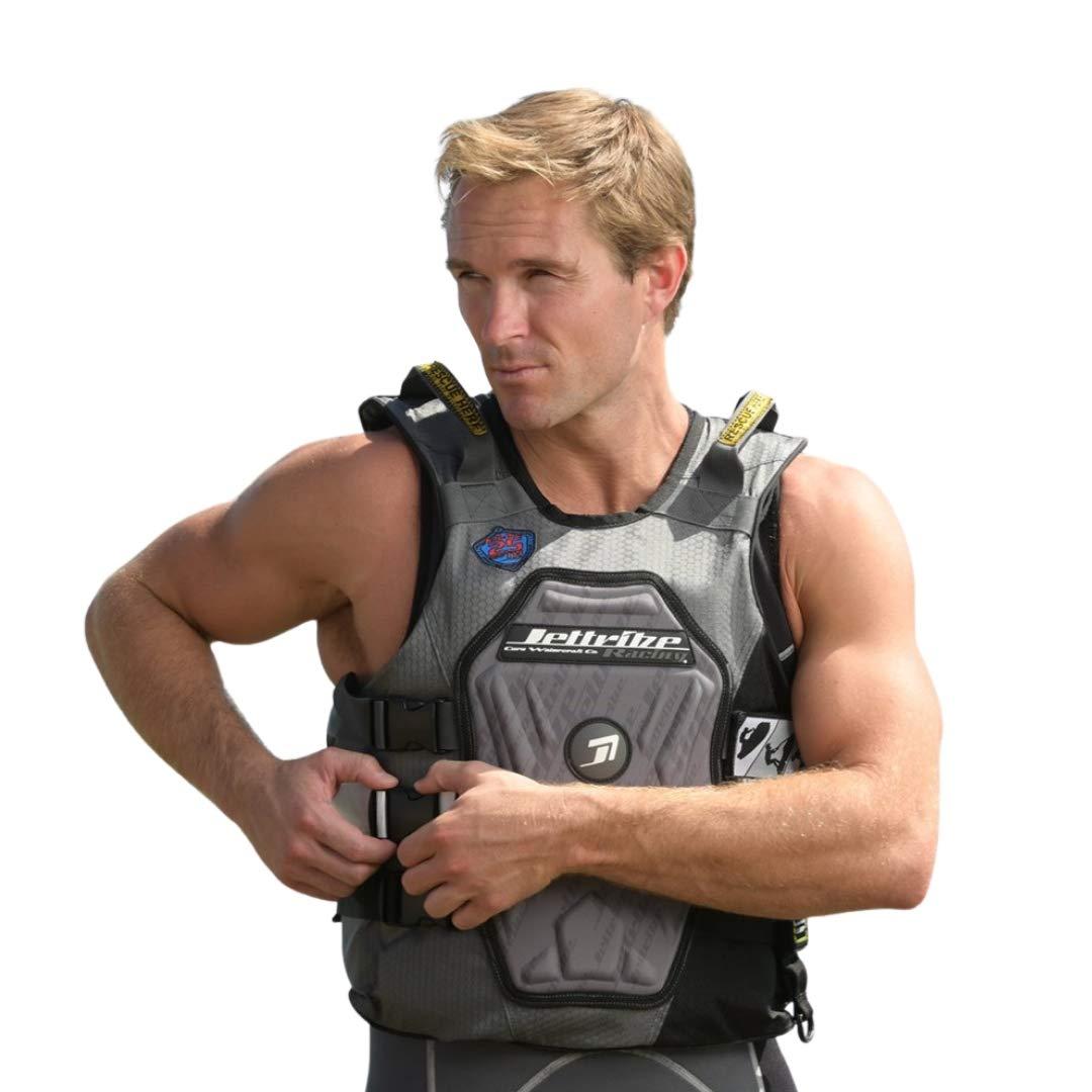 Jettribe Jettribe RS-25P Side Entry Impact Vest - Customizable 25th Anniversary Edition - Premium PWC Jet Ski Ride & Race Comp Boating Vests for Ultimate Performance with Style and Safety - Grey (XXS/XS)