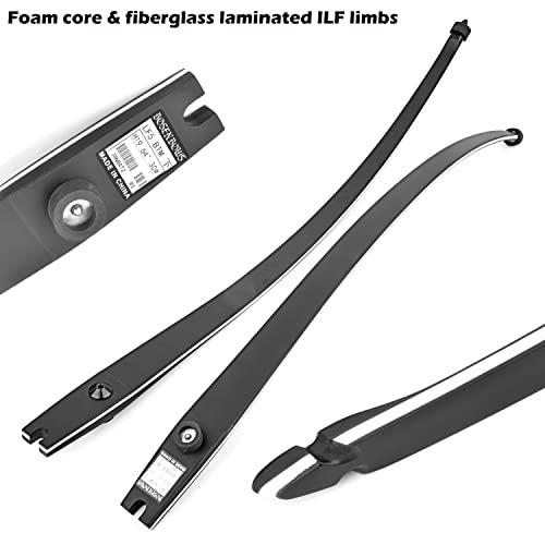 ZSHJGJR ZSHJGJR Foam Core ILF Longbow Limbs 64inch ILF Limbs 20-50lbs Compatible for 19\" Bow Riser for Archery ILF Takedown Longbow Limbs Replacement Right Hand (25lbs)