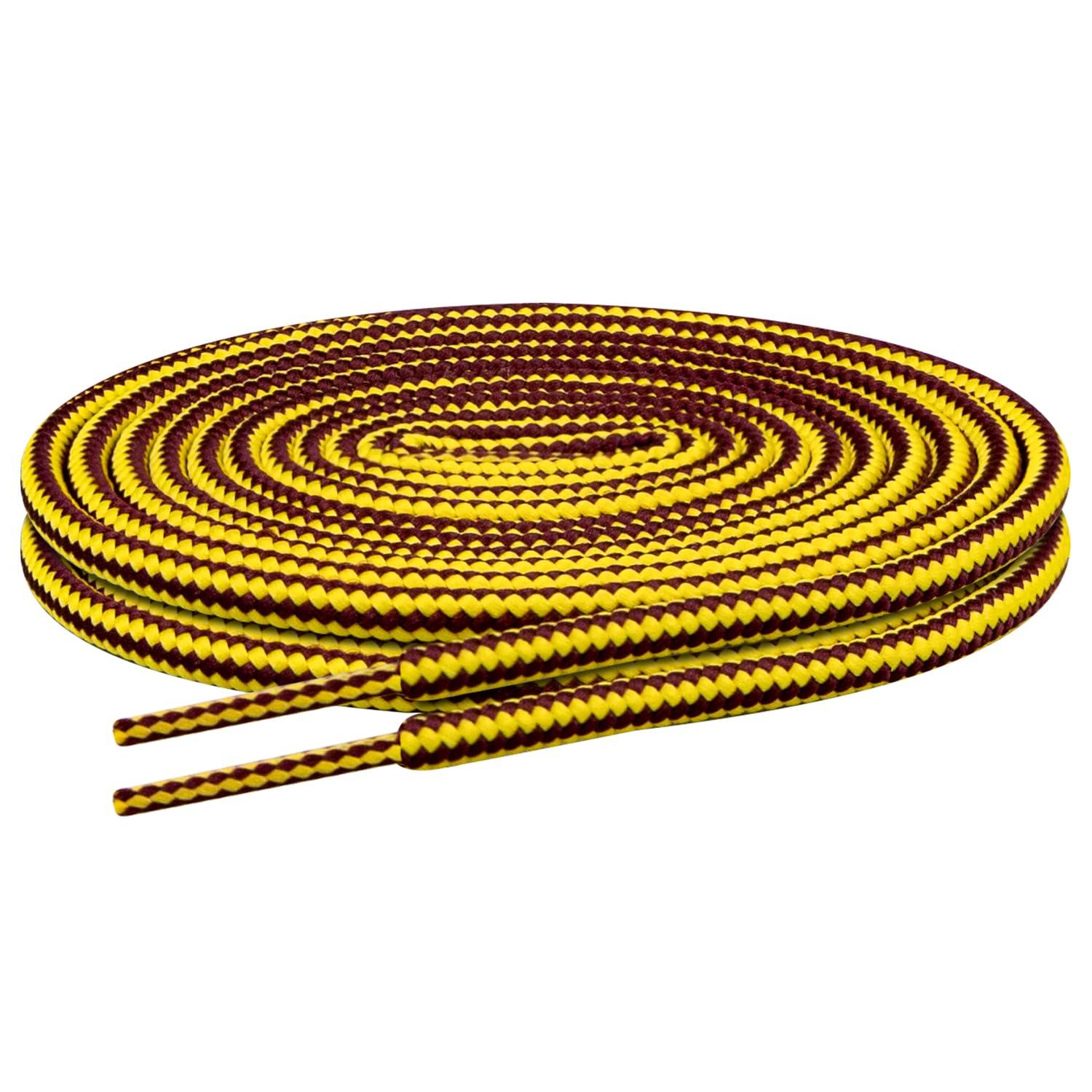 Endoto Endoto Shoelaces for Danner Boots Round Replacement Shoe Laces Work Hiking Hunting Shoes Strings(Color:Yellow&Brown,Size:62Inch)