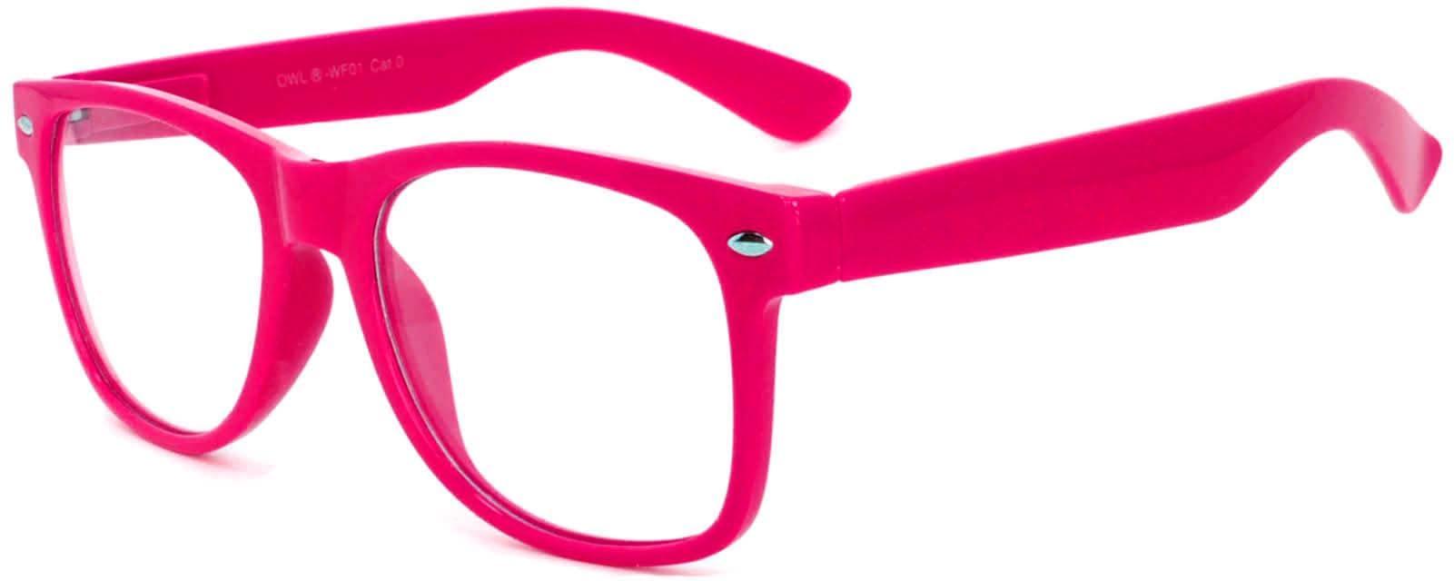 OWL Classic Vintage Sunglasses Clear Lens Pink Color Frame Retro Style