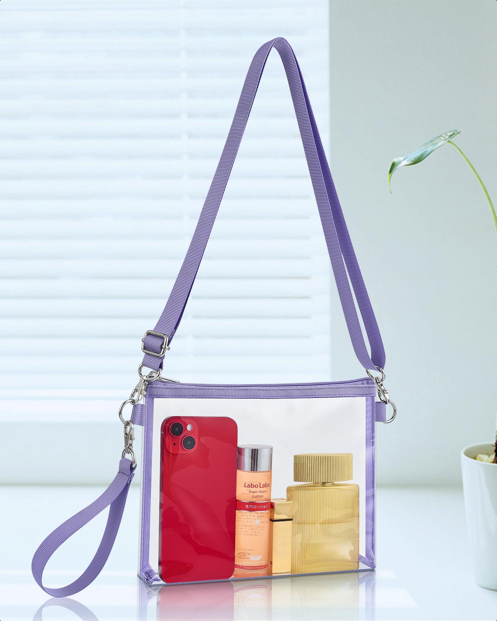 Bagenius Bagenius Clear Purse Stadium Approved for Women, Transparent Clear Bag with Removable Straps for Work Festival Sporting Events and Concert - Purple