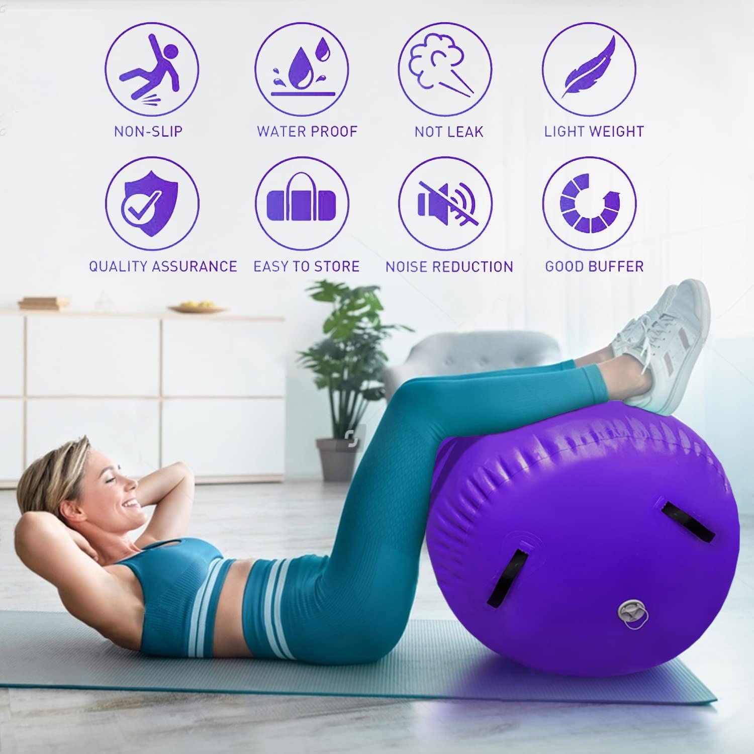 86 York 86 York Air Barrel Gymnastics Roller Inflatable Tumbling Mat, Cheerleading with Electric Pump (75cm(D)*120cm(H), PURPLE)