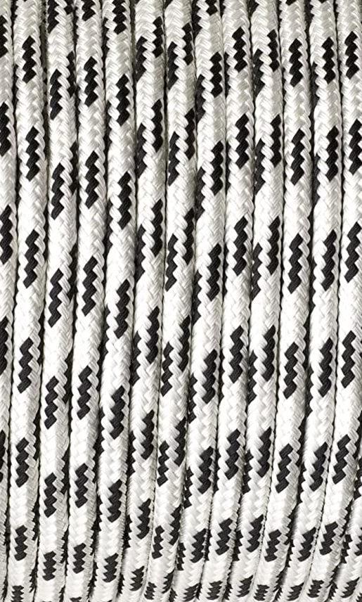 MarineNow MarineNow Double Braid Polyester Low Stretch Sailing Rope Choose Size/Length/Color (6 mm (1/4\"), 200 ft, Black Fleck)