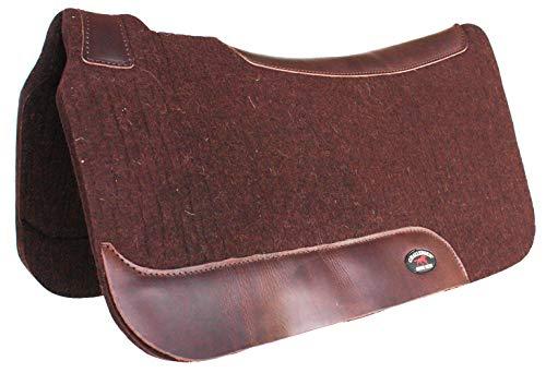 CHALLENGER CHALLENGER Horse Saddle PAD Western Contoured Wool Felt Moisture Wicking Brown 39RT06BR