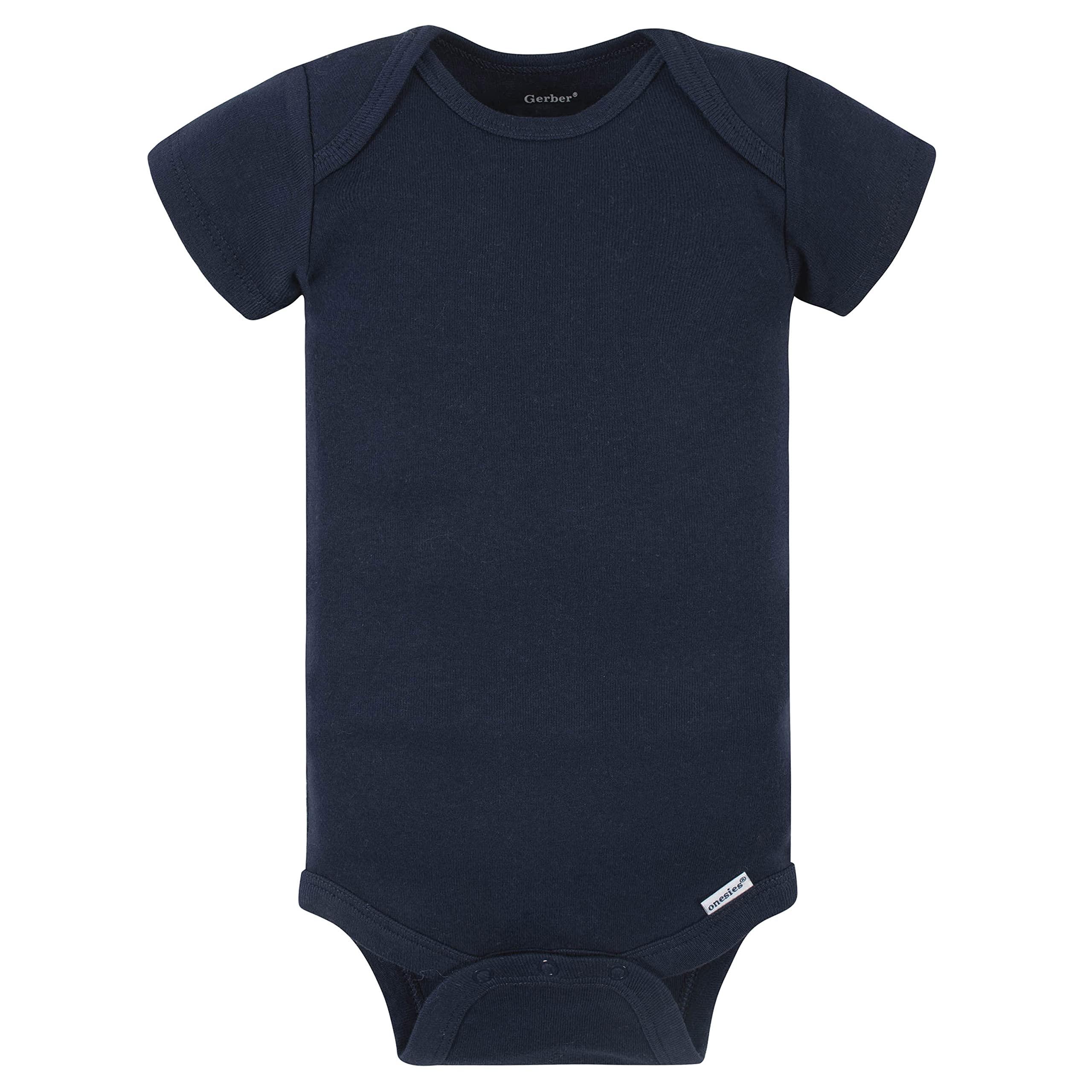 Gerber Gerber Baby 5-Pack Solid Onesies Bodysuits, Navy, 12 Months