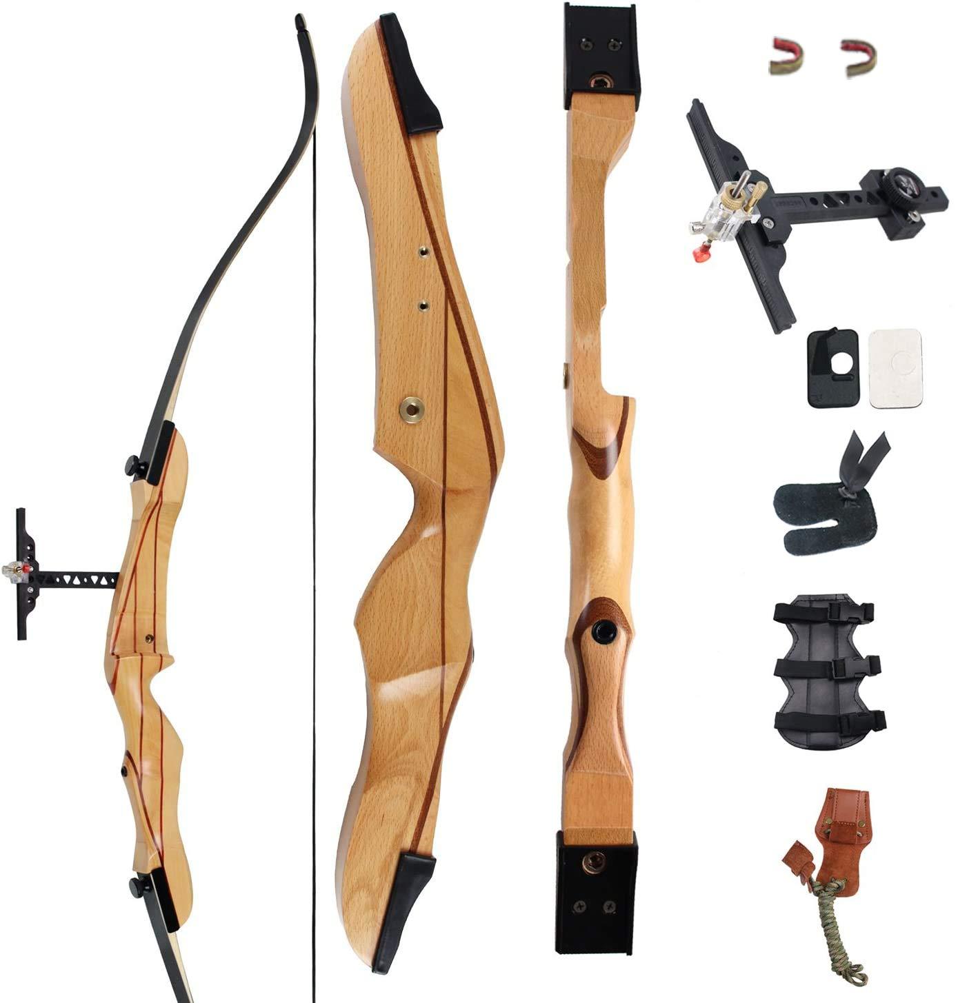 SinoArt SinoArt 68\" Takedown Recurve Bow Adult Archery Competition Athletic Bow Weights 18 20 22 24 26 28 30 32 34 36 LB Right Handed Archery Kit (Right Hand 28 LB)