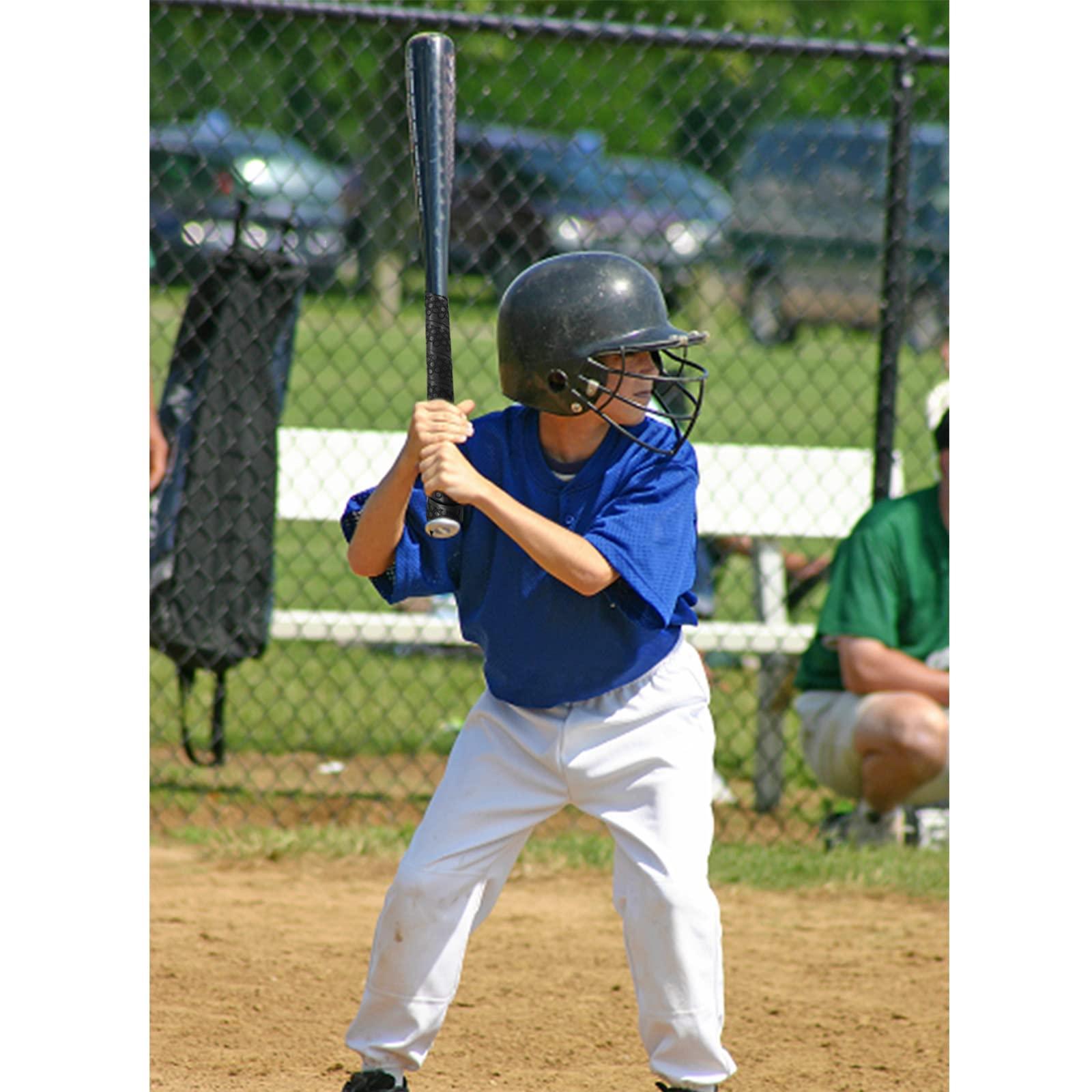VEASAERS VEASAERS Bat Grip Tape Baseball Softball 2/4 Pack 40 inch 1.75mm Precut and Full Adhesive Back Pro Feel Soft Comfortable Tapes for Old Bats Handles (2 Pcs-Black Hexagon)