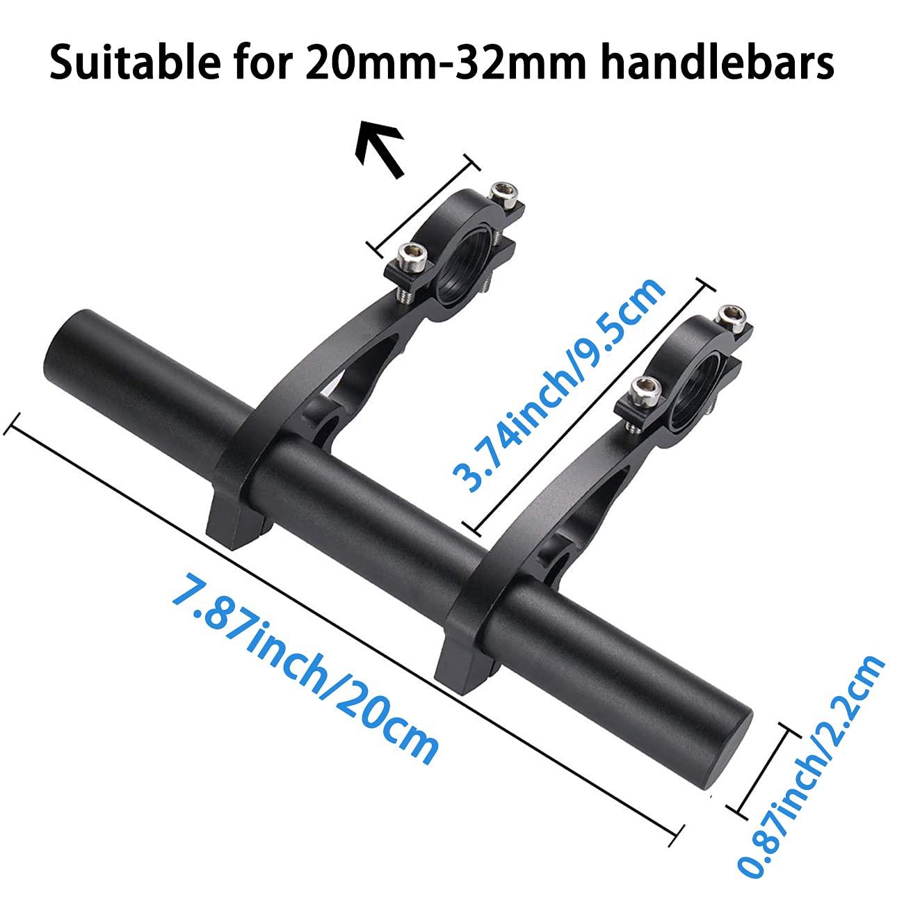 XNX Bike Bicycle Double Handlebars Extender Extension,7.87 inches/20CM Aluminum Alloy Bike Bracket Accessories,for Bike Mounts,Bicycle Extender Bars,for 20mm-32mm Bars Caliber