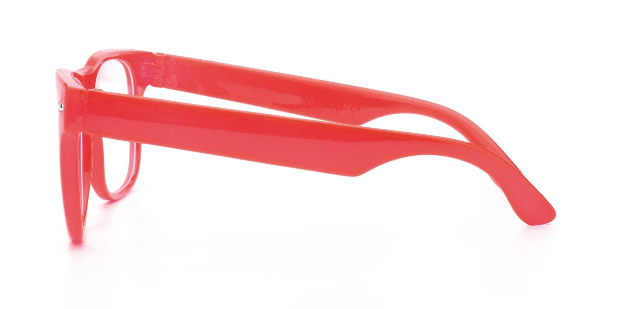 OWL Classic Vintage Clear Lens Sunglasses Red Color Frame Retro 80's