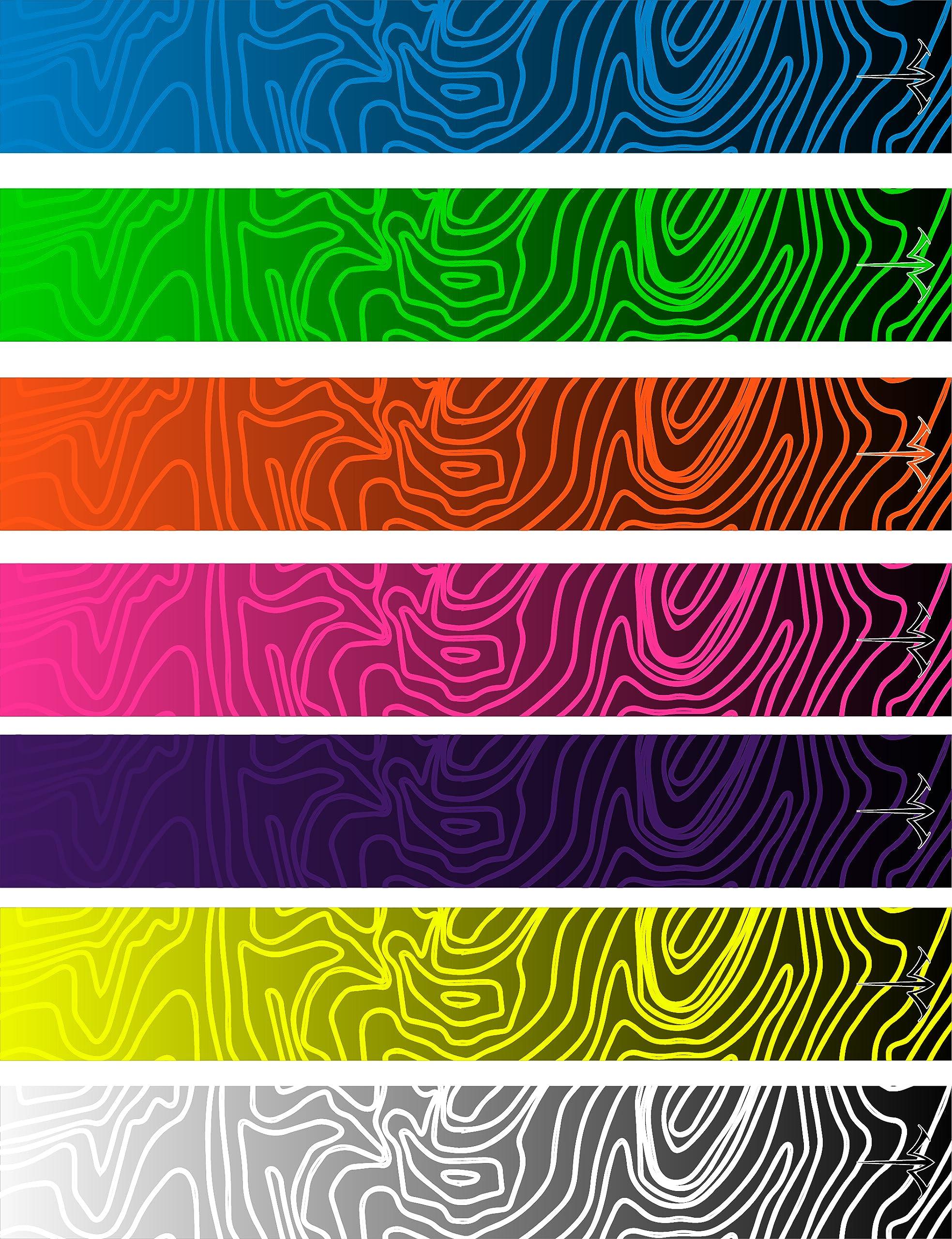 White Water Archery White Water Archery Laminated Topo Fade Color V2 Arrow Wraps 15 Pc Pack Choose Length Width Color (4 Length- 1.25 Width, Green)