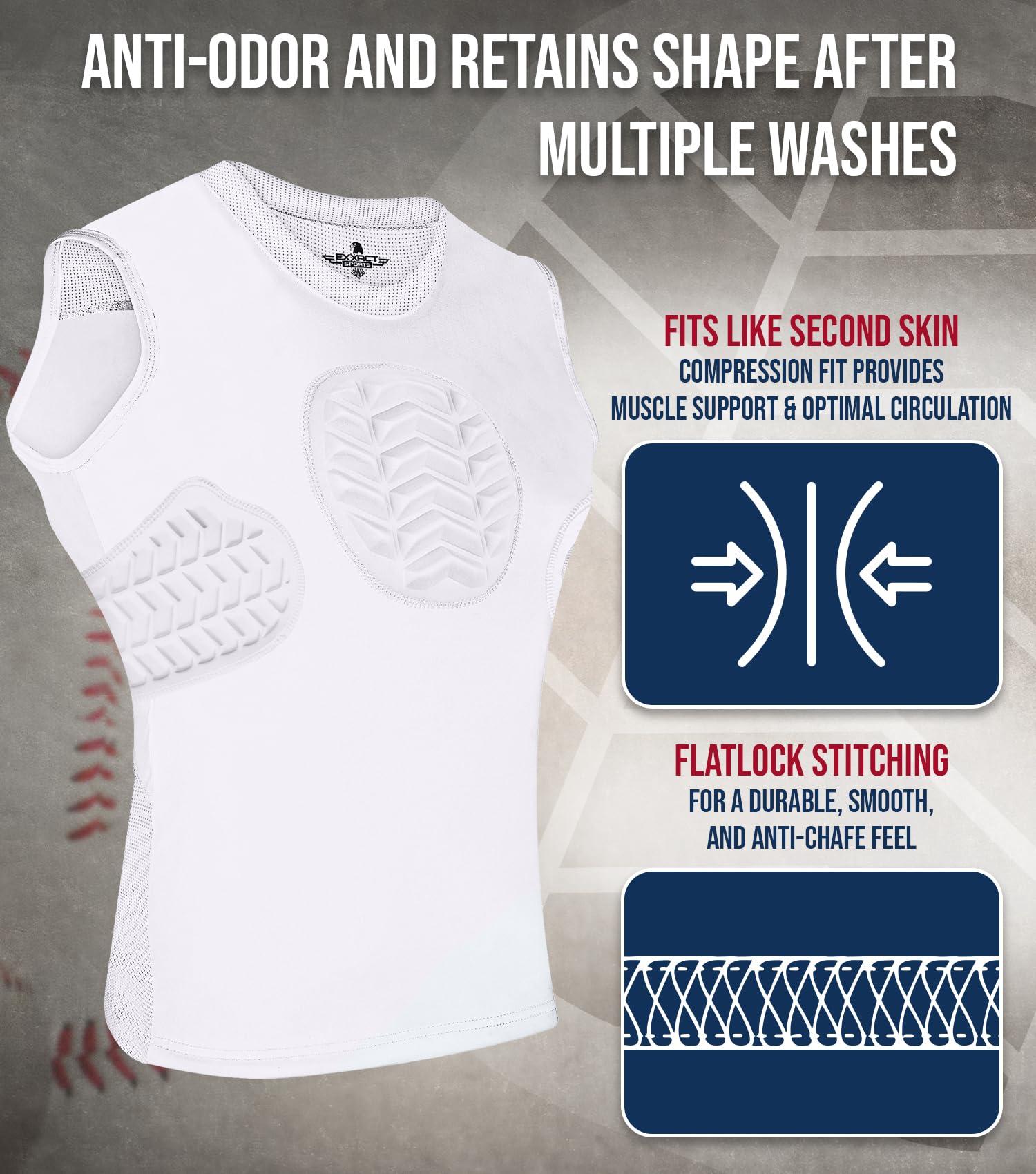 Exxact Sports Exxact Sports Youth Baseball Chest Protector, Sternum Chest Guard, Baseball Chest Protector Youth Softball Chest Protector Girls Youth (Chest & Rib Protector, YL)