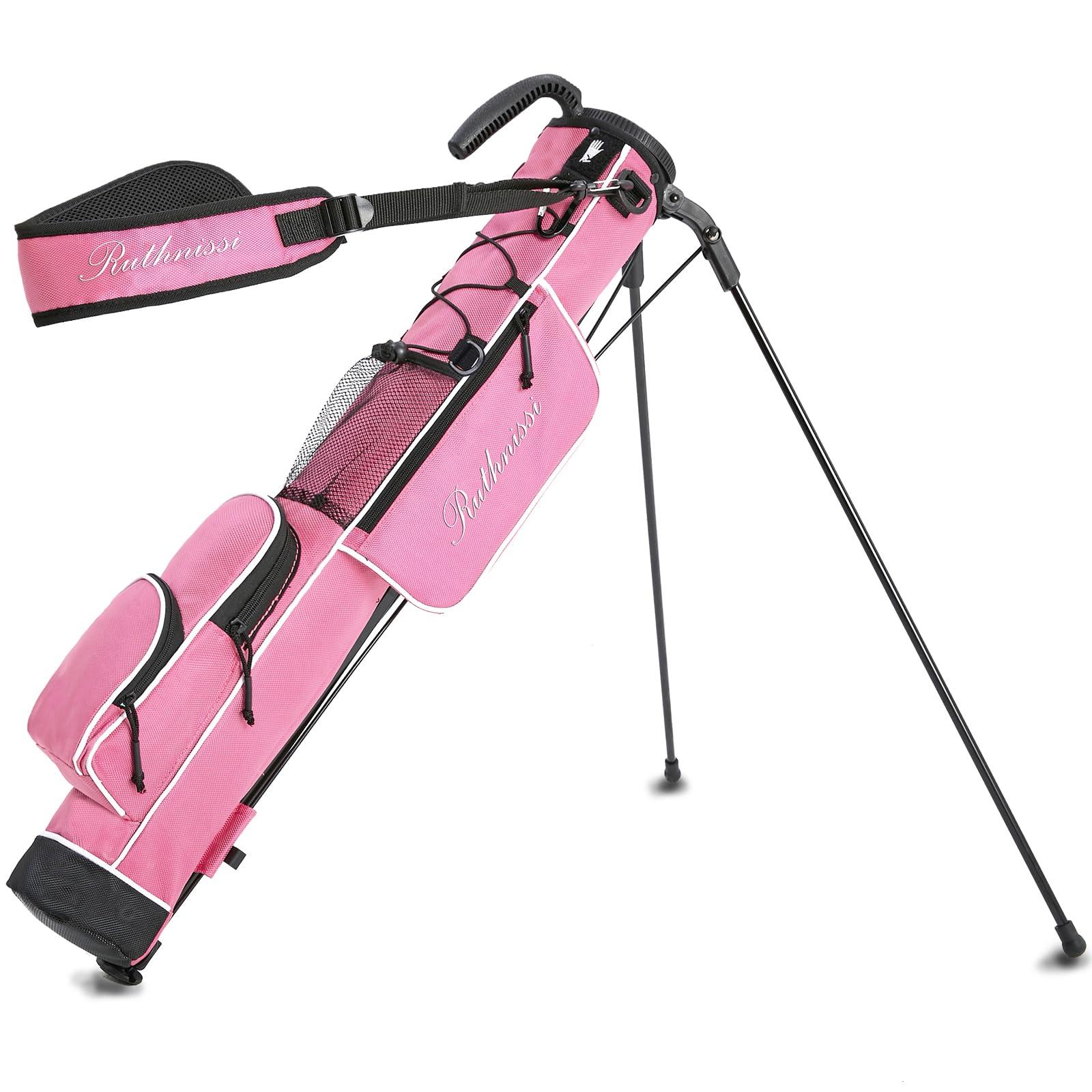 RUTHNISSI RUTHNISSI Golf Stand Bag, Lightweight Golf Easy Carry Bag with Padded StrapDurable Pitch n Putt Golf Bag, Practice Ranger Sunday Golf Bag for Men&Women