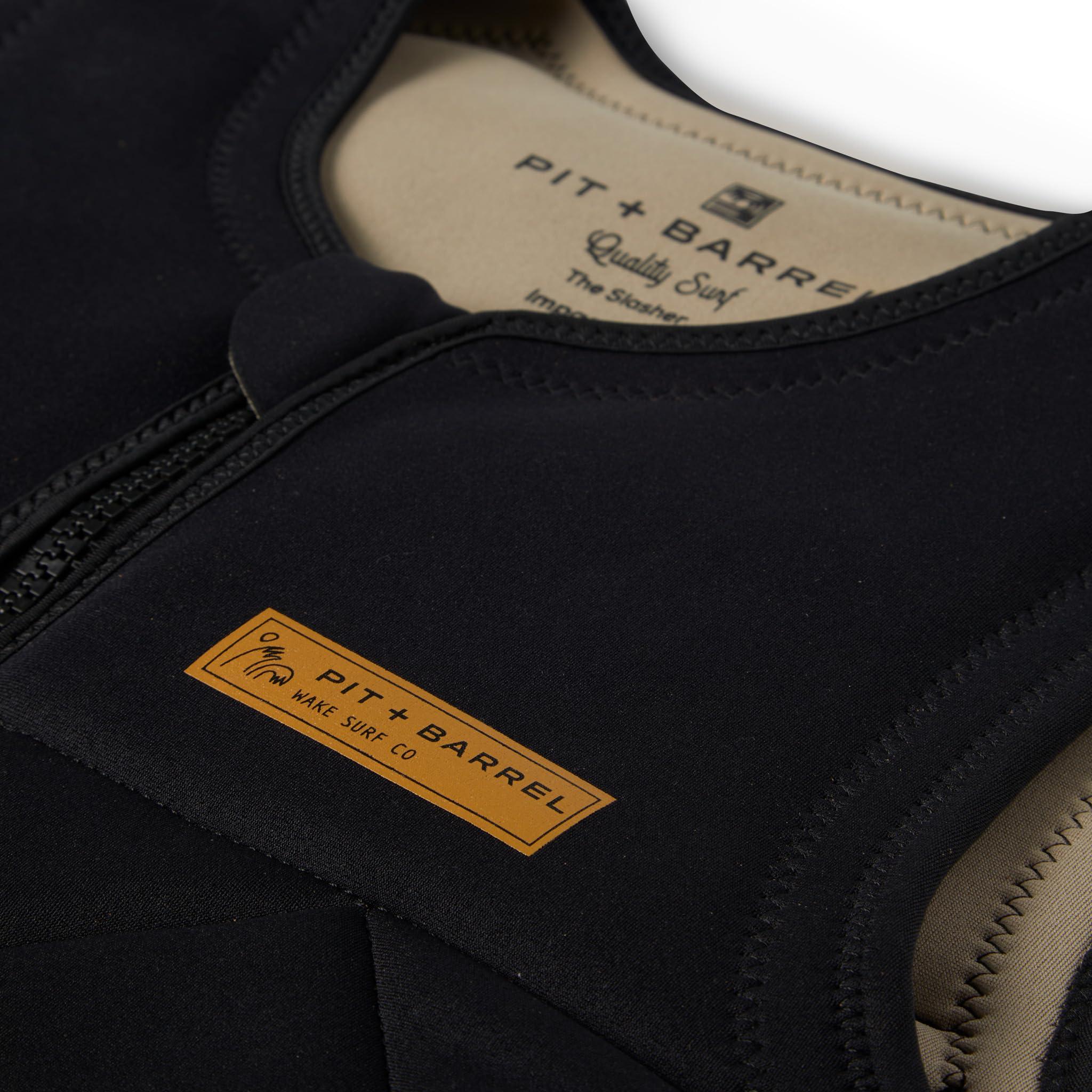 PIT AND BARREL Mens Neoprene Wakesurf Impact Vest for Boating by Pit + Barrel Wake Surf Co. - Designed for Wake Surf and Skimboard, but Great for All Watersports Activities! Lightweight, Durable, and Timeless Style.