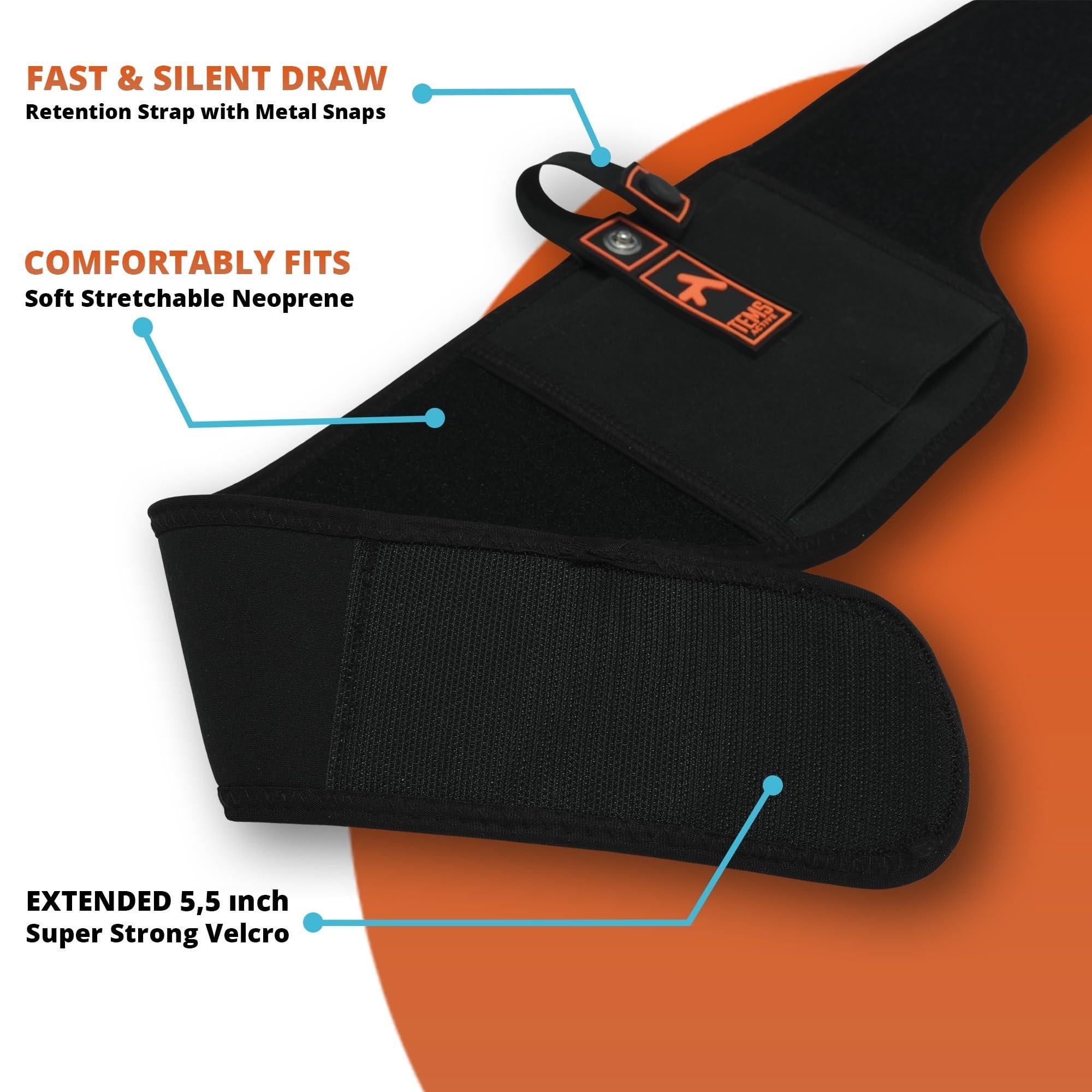 TEMS Active Tems Active Shoulder Holster for Concealed Carry Concealed Chest Holster, Universal Gun Holster for Men & Women Fits Glock, S&W, Sig and Most Pistols (51 (Fits Bust/Belly Sizes up to 48"), Right)