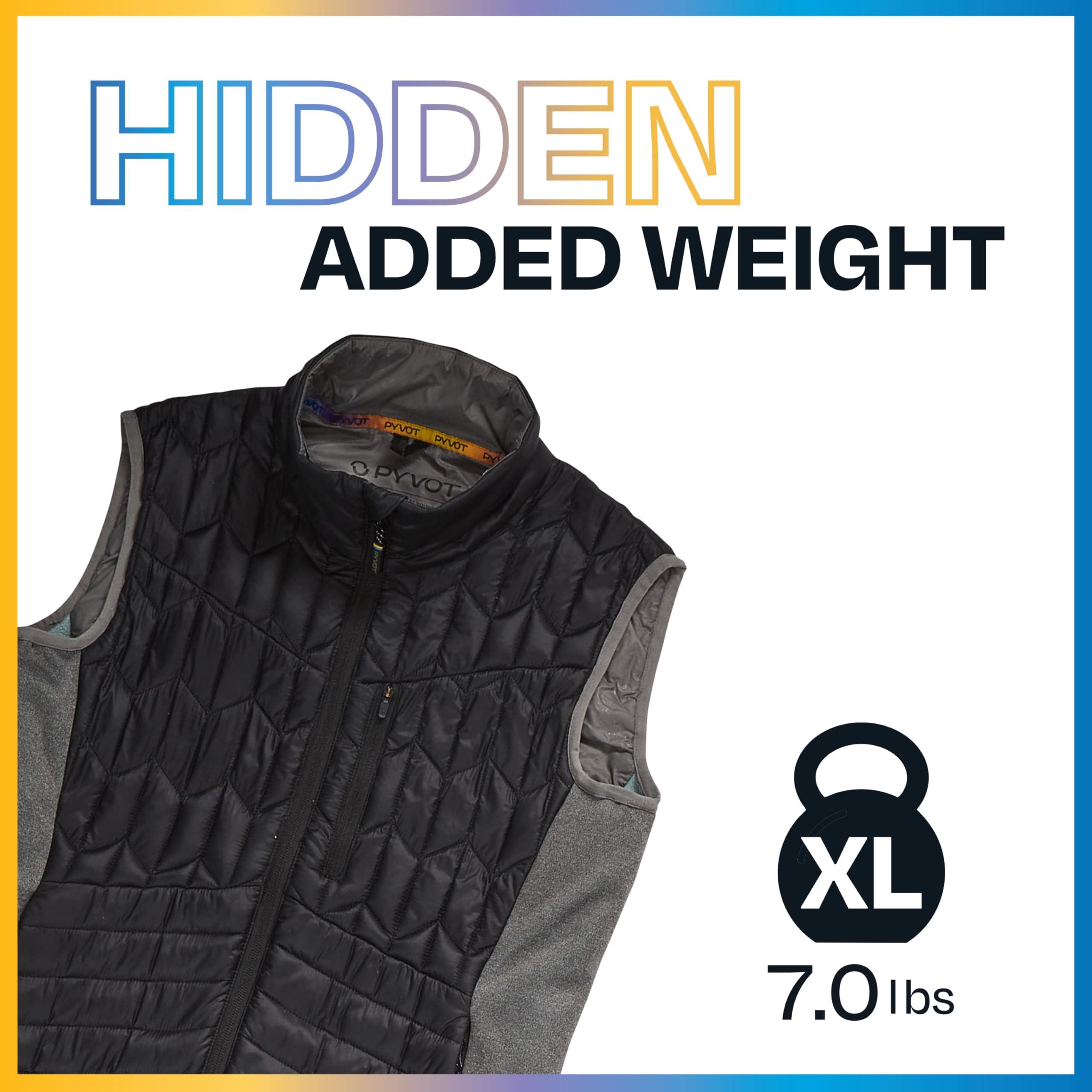 PYVOT PYVOT Mens Dash Weighted Quilted Vest, Weighted Blanket Inspired Clothing for Sensory Issues, Fitness, Stress Relief and Relaxation, Extra Large Size, Black