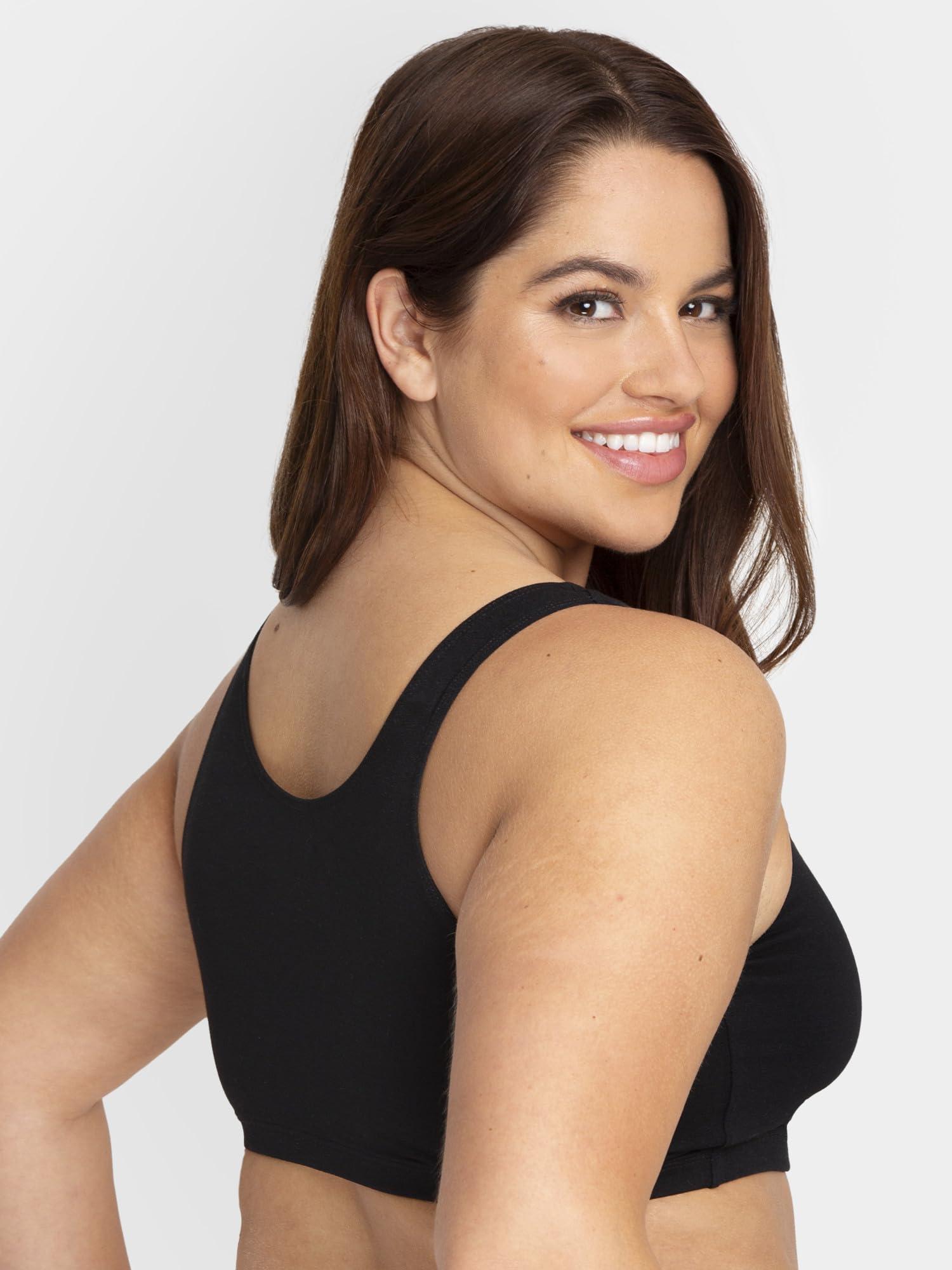 Fruit of the Loom Fruit of the Loom Cotton Tank Bra for Women-Ultimate Comfort & Breathable Fit, Cornflowerblue/Grey/Black