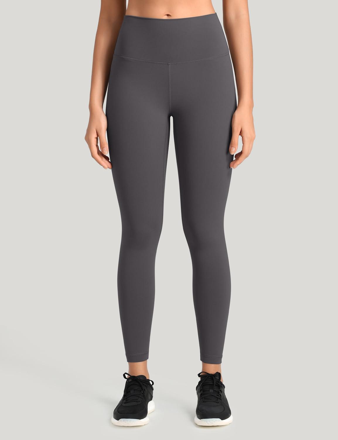 HeyNuts HeyNuts Workout Pro Athletic High Waisted Yoga Leggings for Women, Buttery Soft Workout Pants Compression 7/8 Leggings with Inner Pockets Graphite Grey_25'' M(8/10)