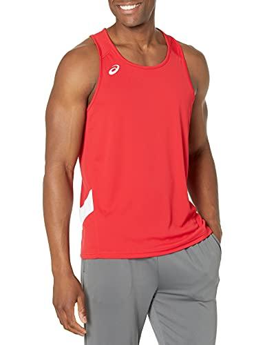 ASICS ASICS Men's Team Sweep Singlet, Red/White, X-Large