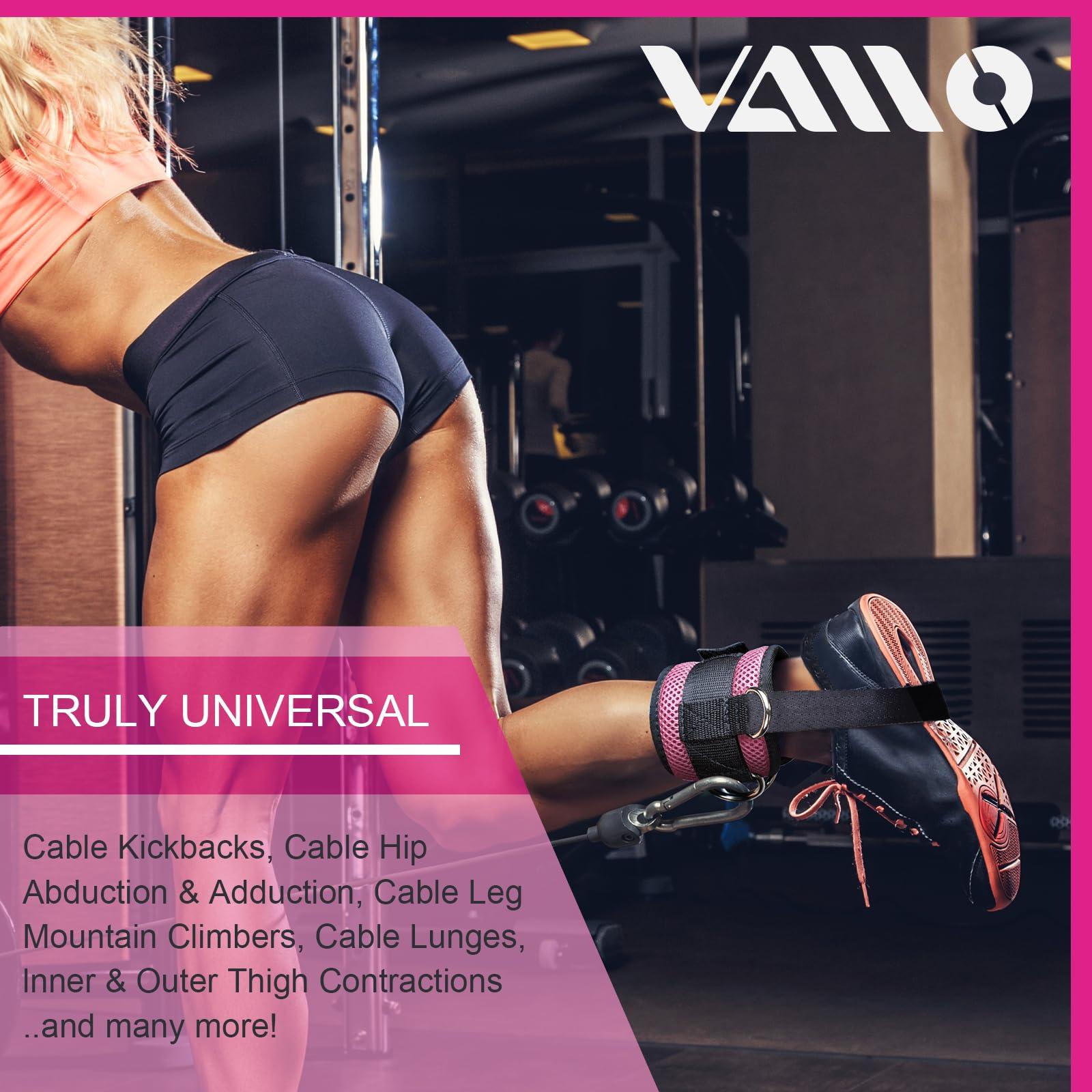 VAIIO VAIIO Soft red Ankle Straps for Cable Machines,Adjustable Comfort fit Neoprene,Reinforce Double D-Ring - Premium Ankle Cuffs to Improve Abdominal Muscles,Lift The Butts,Tone The Legs for Men & Women