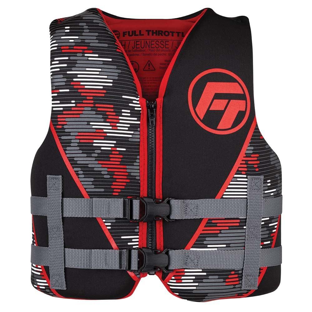 Full Throttle Full Throttle Youth Rapid Dry Neoprene Life Jacket, Red