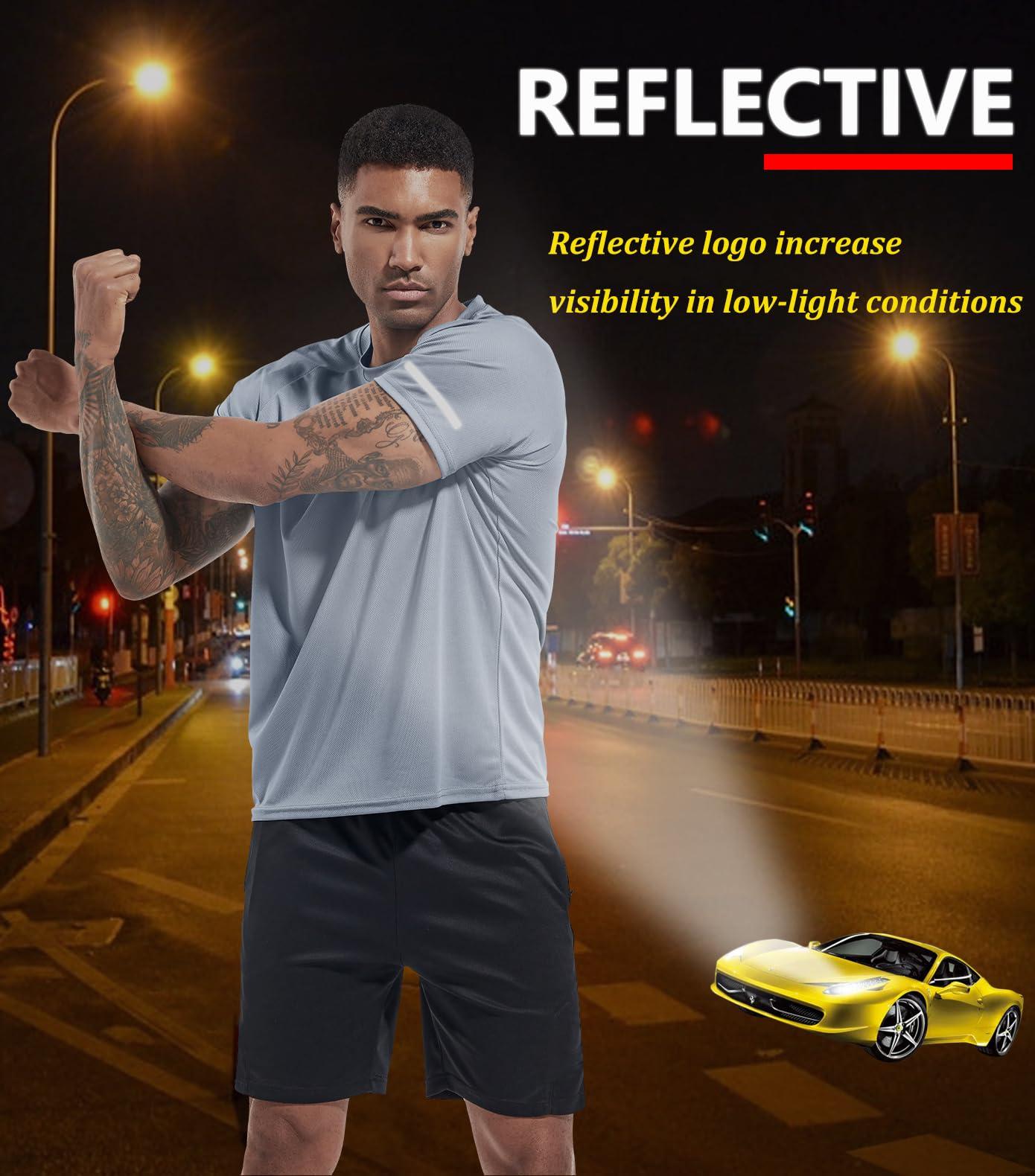 Boyzn 3 Packs Workout Shirts for Men - Activewear Tops Gym Shirts Dry Fit Mesh Moisture Wicking Running Fitness Short Sleeve Crewneck Sports Athletic T-Shirt Tops Black/Gray/Blue-3P02-L