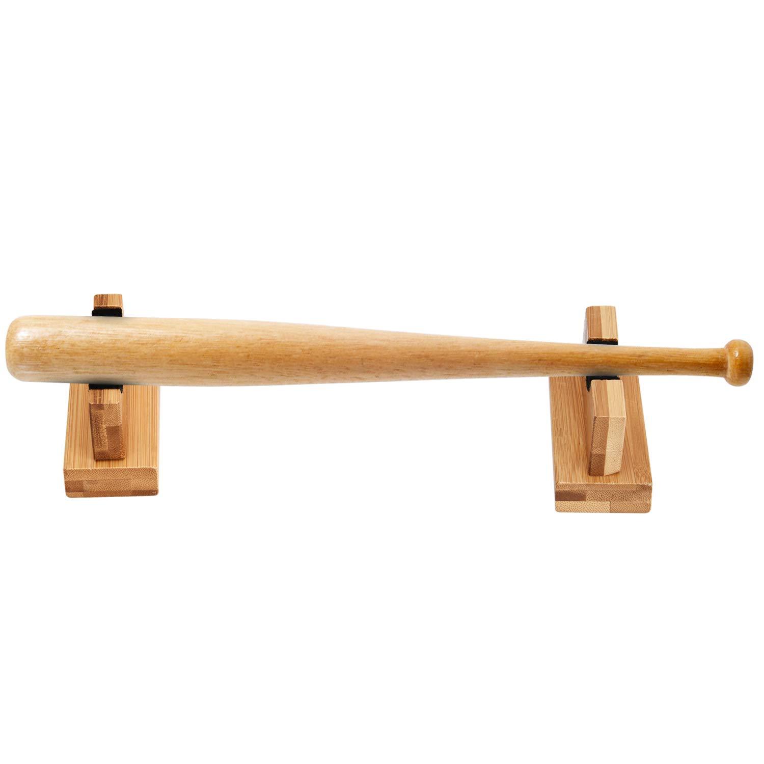 TOBWOLF TOBWOLF 2PCS Baseball Bat Display Case, Sturdy Baseball Bat Stand, Baseball Bat Display Holder, Baseball Bat Horizontal Rack, Baseball Bat Bracket - Burlywood