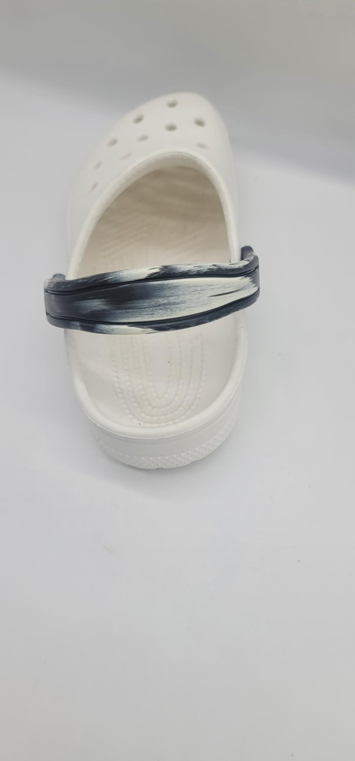 Snappy Shoe Rivets Snappy Straps for your Clogs or Croc (blackwhite, 8inches)