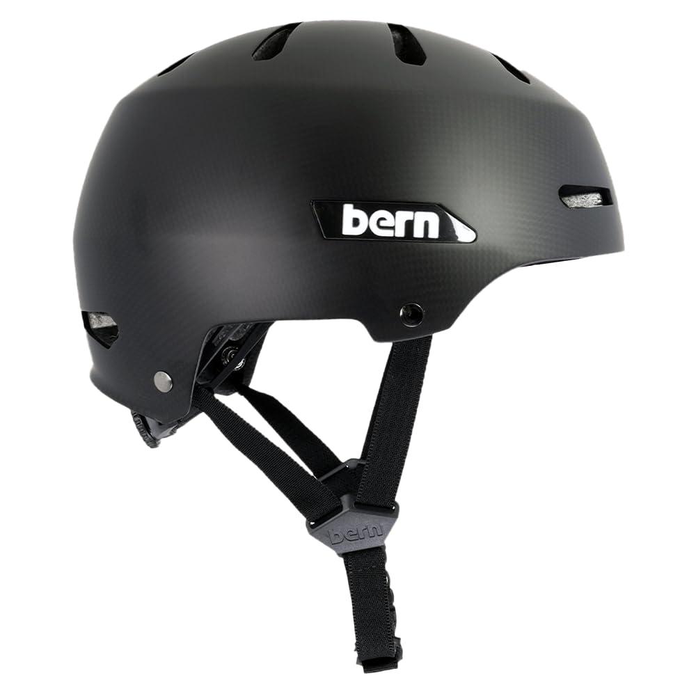 BERN Bern, Macon 2.0 Multisport Carbon Helmet, for Bike, Skateboard, Rollerblade, Scooter, Multi Impact Protection System (MIPS), Carbon Semi-Gloss Black, Small