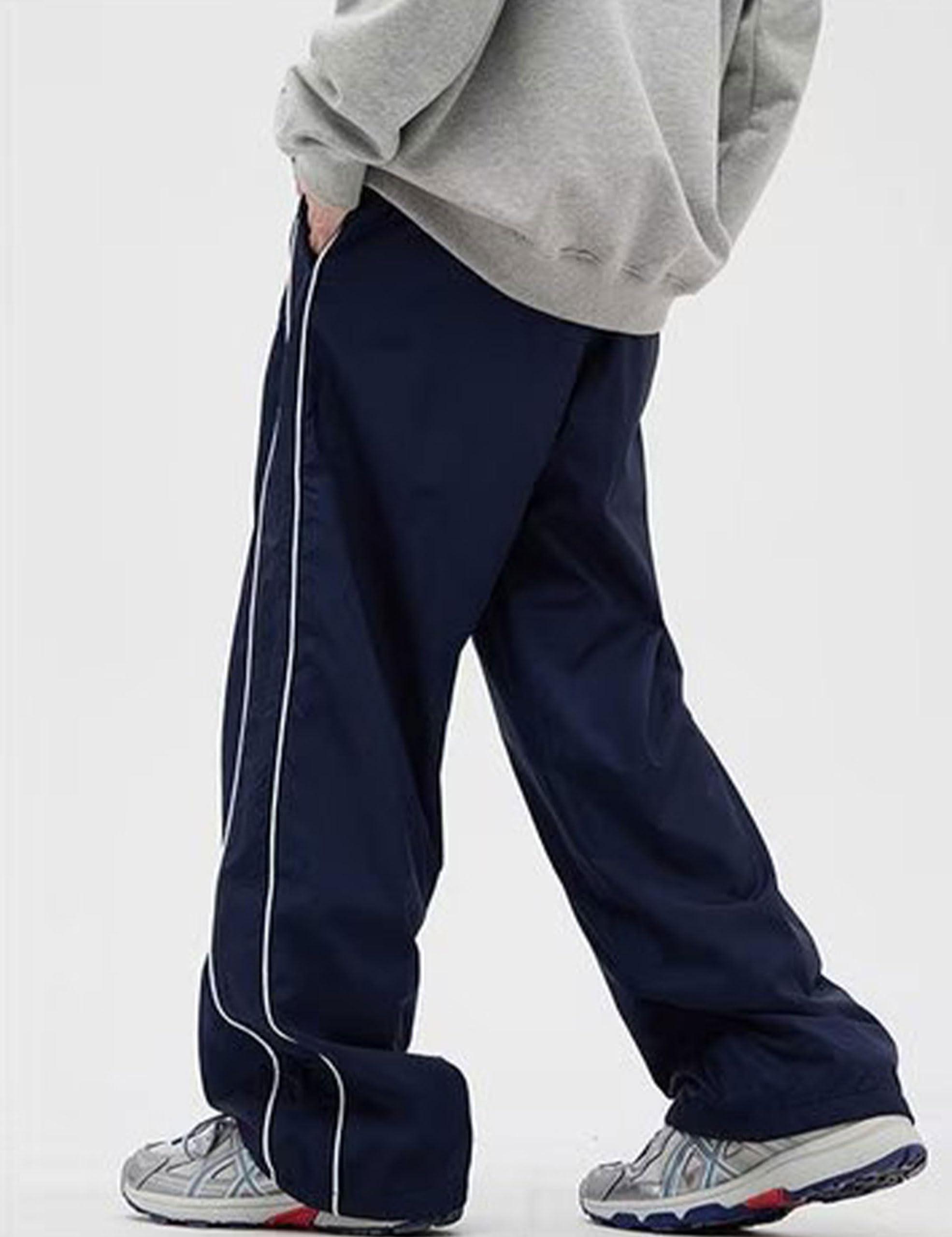 FCOOLYEET FCOOLYEET Mens Y2k Sweatpants Baggy Track Pants Streetwear Pants Harajuku Joggers Wide Leg Parachute Pants for Men Blue