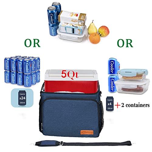TuErCao TuErcao Cooler Bag - Leak Proof Portable Collapsible Soft Cooler Ice Chest for Beach Hiking Picnic Camping Travel Cooler for Car Road Trips, Lunch Box Cooler for Men Work Hieleras para Trabajo, Blue