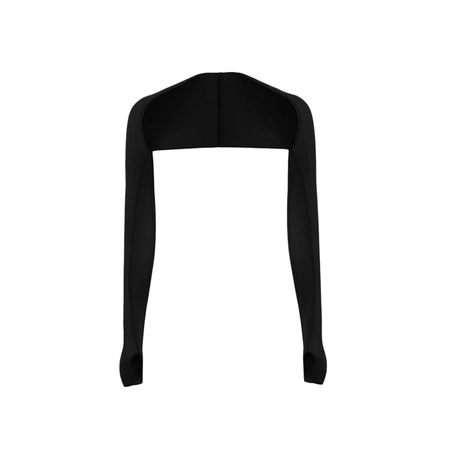 JCUIYyo JCUIYyo Open Front Shrugs Tops Women Cooling Arm Sleeves Cropped Tops Outdoor Sun Protection Cooler Shrug Arms Wrap Long Sleeves(Color:Black), 155cm