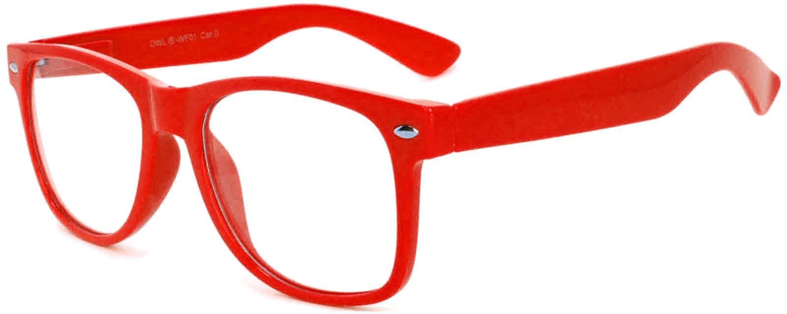 OWL Classic Vintage Clear Lens Sunglasses Red Color Frame Retro 80's