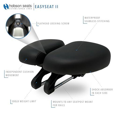 Hobson Ultimate Comfort: Hobson Easyseat II Split Bicycle Saddle - Adjustable, Ergonomic Design for Pain-Free Cycling, Doctor-Recommended for All Riders