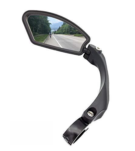 Hafny Hafny Handlebar Bike Mirror, Stainless Steel Mirror, Safe Rearview Mirror,HF-MR080 (Black Left Side)