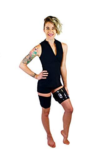 Mighty Grip Mighty Grip Black Inner Thigh Protectors for Pole Dancing with Tack Strips (Large)