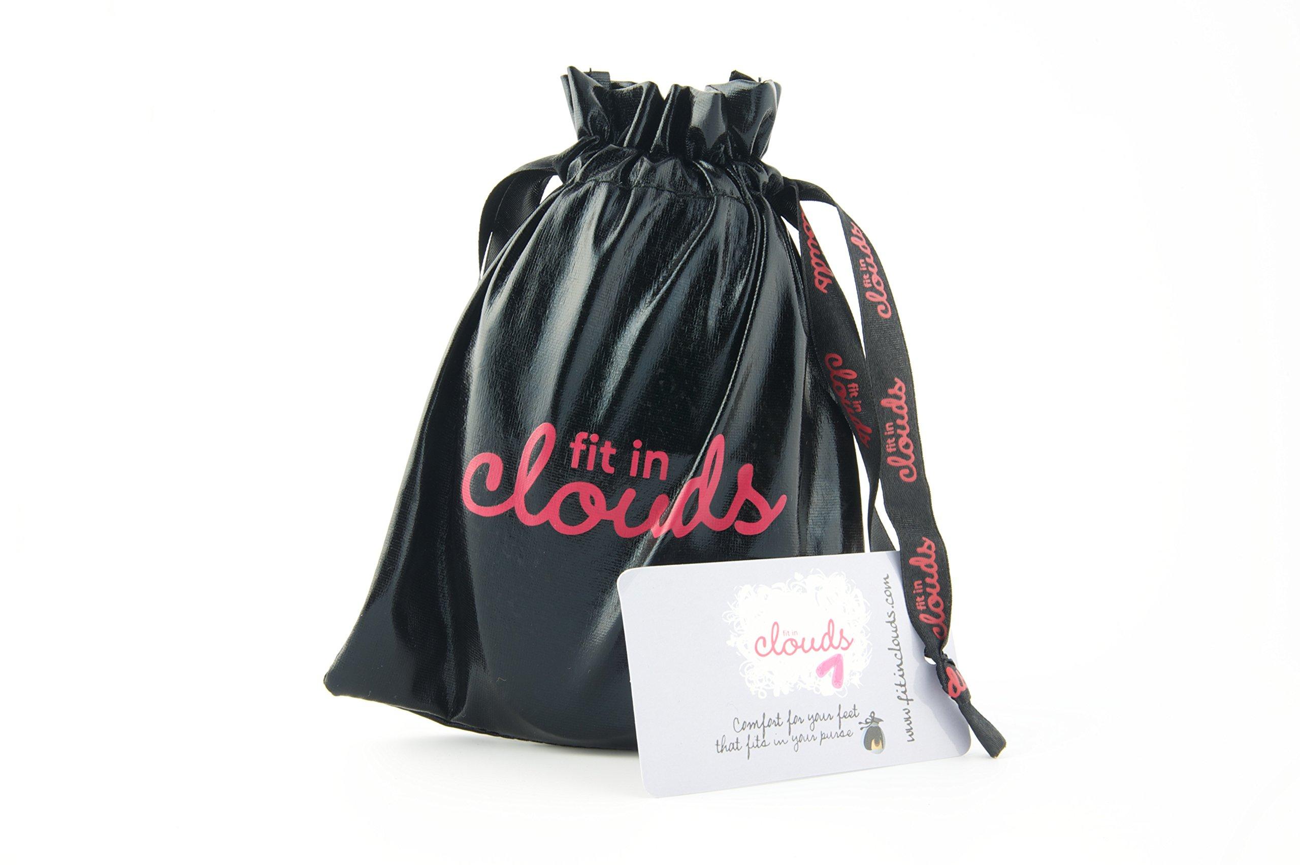 Fit in Clouds Womens Patent Style Foldable Portable Ballet Flats Shoes That fit in a Carry Pouch (11, Black Diamond, Numeric_11)