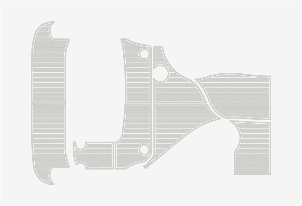 ATDEK ATDEK 2003-2009 Maxum 2500 SE Cockpit & Swim Platform 1/4 6mm eva Faux Teak Deck Surfing Boat Fishing Boat Motorcycle Hurts crapet Non-Slip mat Floor (Grey Over White)